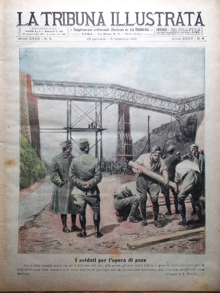 La Tribuna Illustrata 26 Gennaio 1919 Capodistria Eva Rodin Trittico …