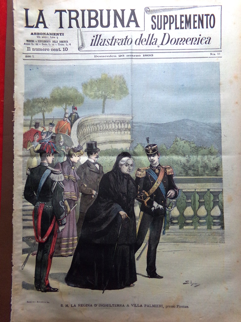La Tribuna Illustrata 26 Marzo 1893 Regina d'Inghilterra Cottu Bata …