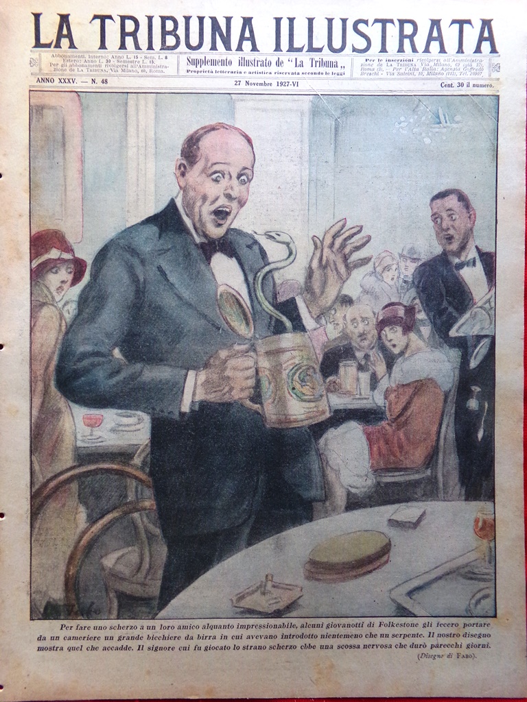 La Tribuna Illustrata 27 Novembre 1927 Charlot D'Annunzio Anima Umana …