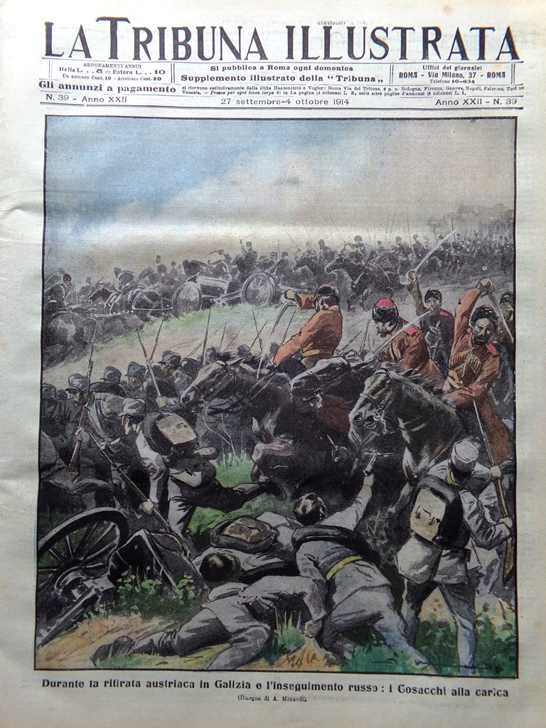 La Tribuna Illustrata 27 Settembre 1914 WW1 Mosaico Ritirata Austriaca …