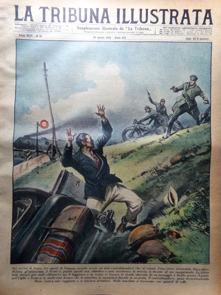 La Tribuna Illustrata 28 Agosto 1938 Nozze Tibet Tuffatori Gambi …