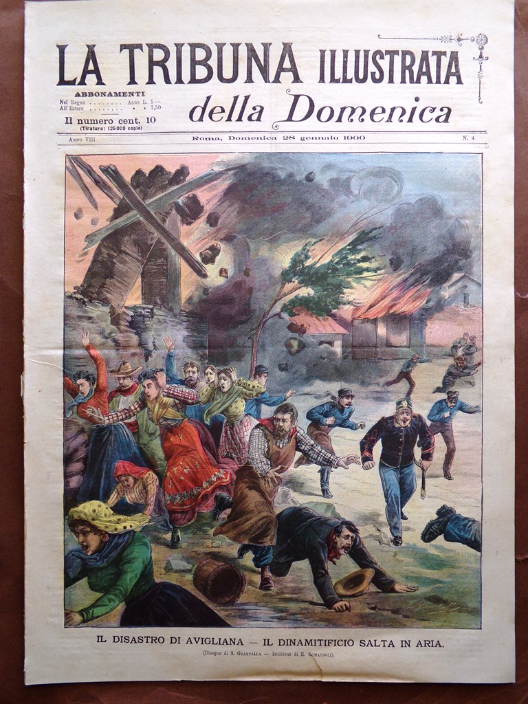 La Tribuna Illustrata 28 Gennaio 1900 Scoppio Avigliana Ramadan Farini …