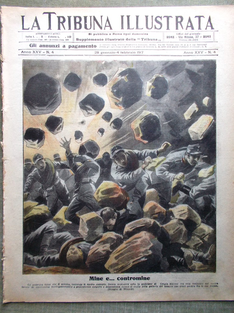 La Tribuna Illustrata 28 Gennaio 1917 WW1 Belgio Pola Nicola …