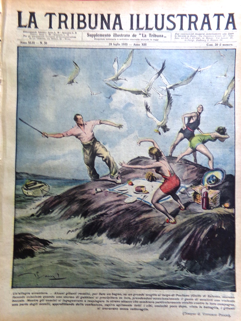 La Tribuna Illustrata 28 Luglio 1935 Canale Suez Dreyfus Pacinotti …