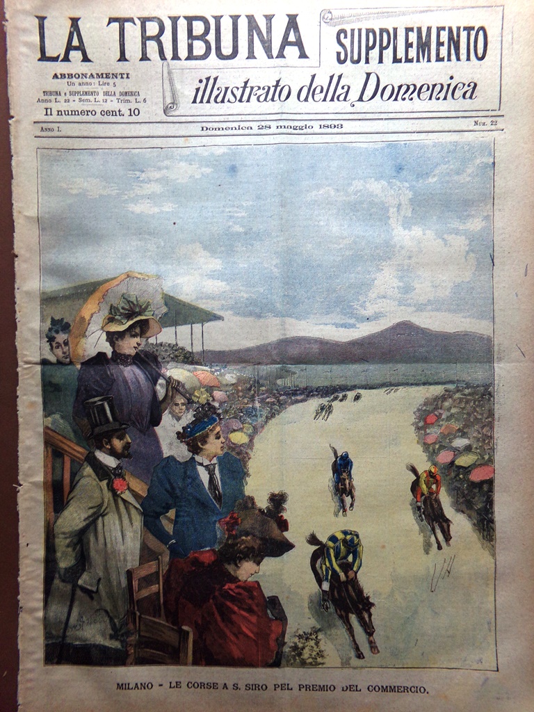 La Tribuna Illustrata 28 Maggio 1893 Jacob Moleschott Palestro Bicicletta …