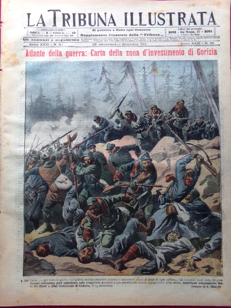 La Tribuna Illustrata 28 Novembre 1915 WW1 Reclame Col di …