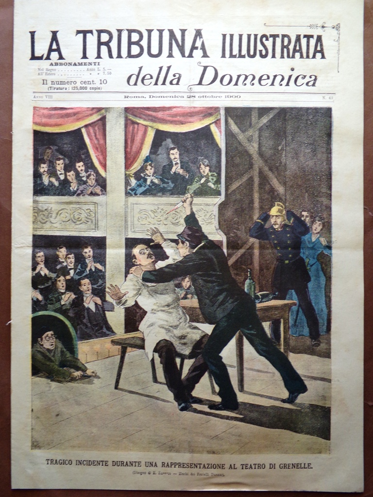 La Tribuna Illustrata 28 Ottobre 1900 Luigi Ferraris Paccini Teatro …