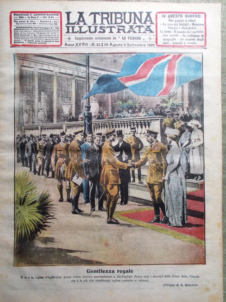 La Tribuna Illustrata 29 Agosto 1920 Ombrelli Curlandia Colonia Nettuno …