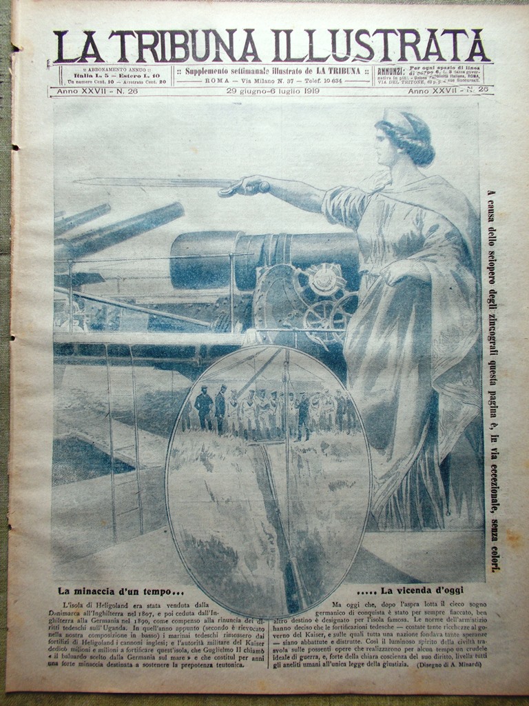La Tribuna Illustrata 29 Giugno 1919 Helgoland New York Wilson …