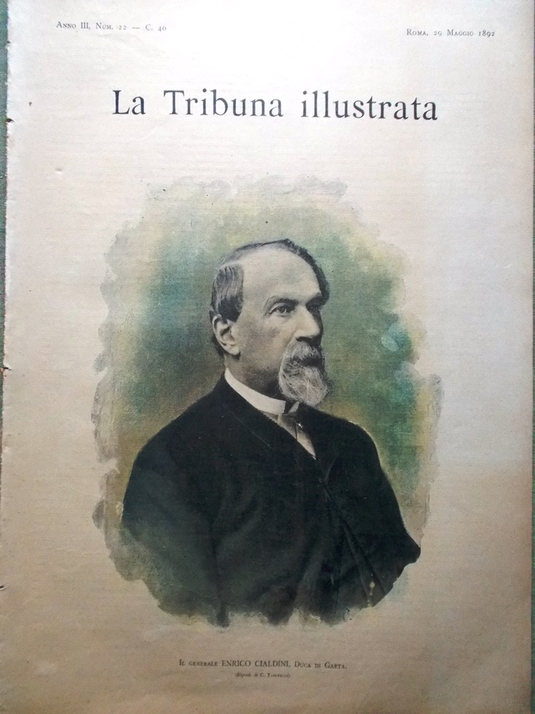La Tribuna Illustrata 29 Maggio 1892 Cialdini Monumento Calatafimi Villa …