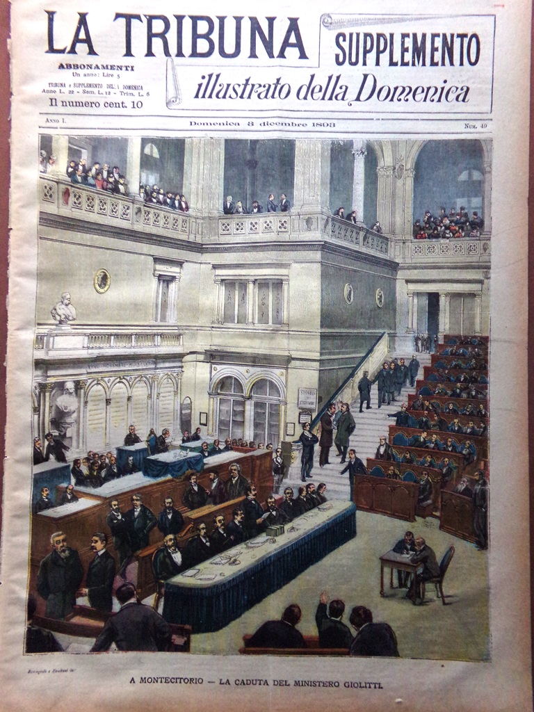La Tribuna Illustrata 3 Dicembre 1893 Caduta Ministero Giolitti Flammarion …