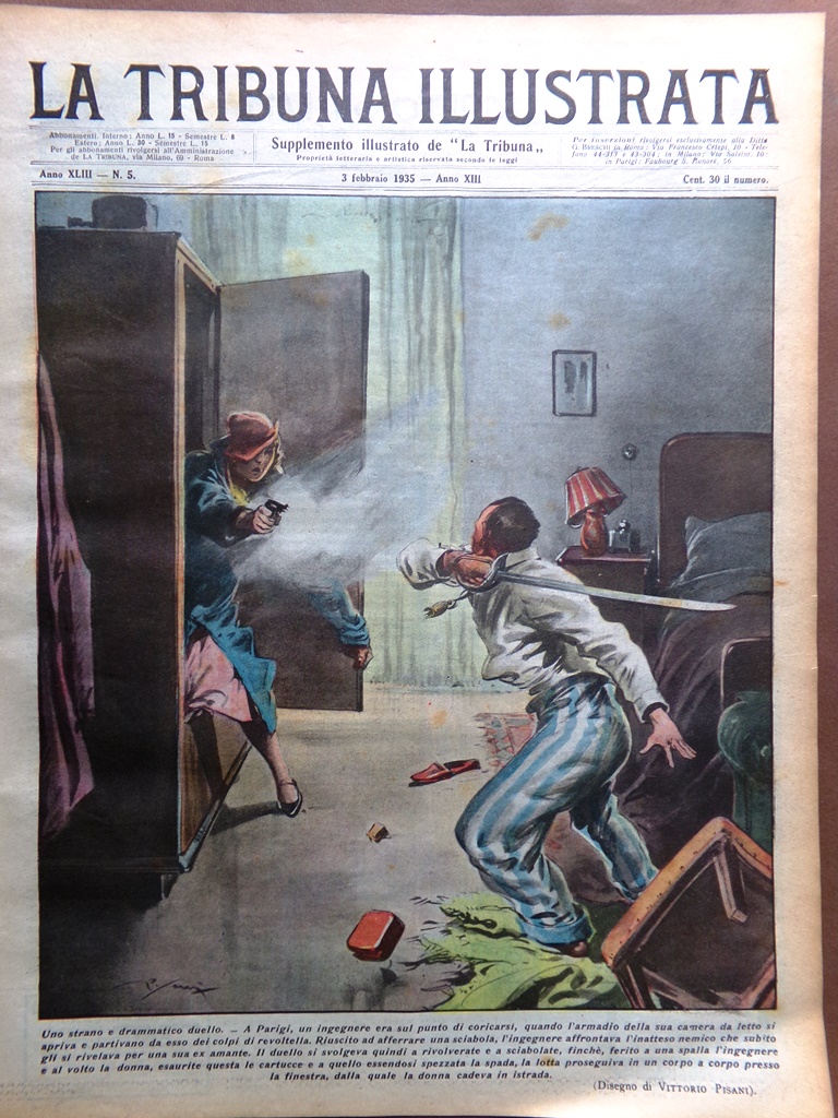 La Tribuna Illustrata 3 Febbraio 1935 Aviazione Bernini Titoli Azioni …