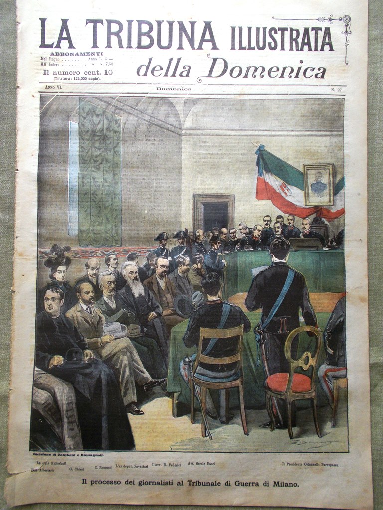 La Tribuna Illustrata 3 Luglio 1898 Giornalisti Processo Mistificatori Carrara