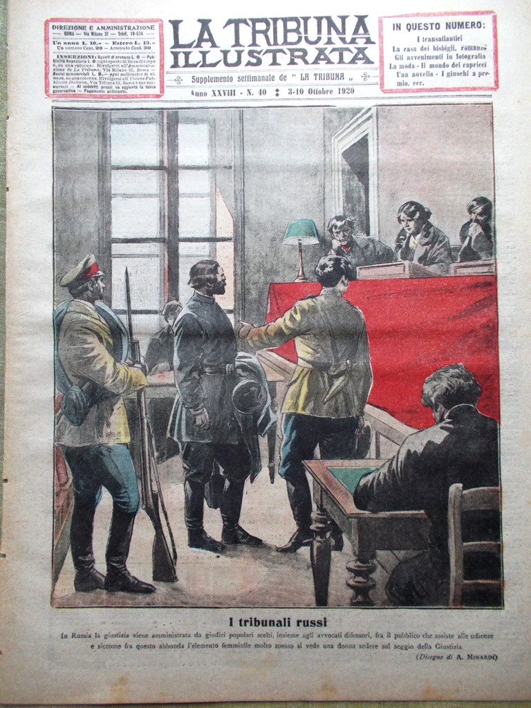 La Tribuna Illustrata 3 Ottobre 1920 Transatlantici Ravenna Irlanda Scacchi …