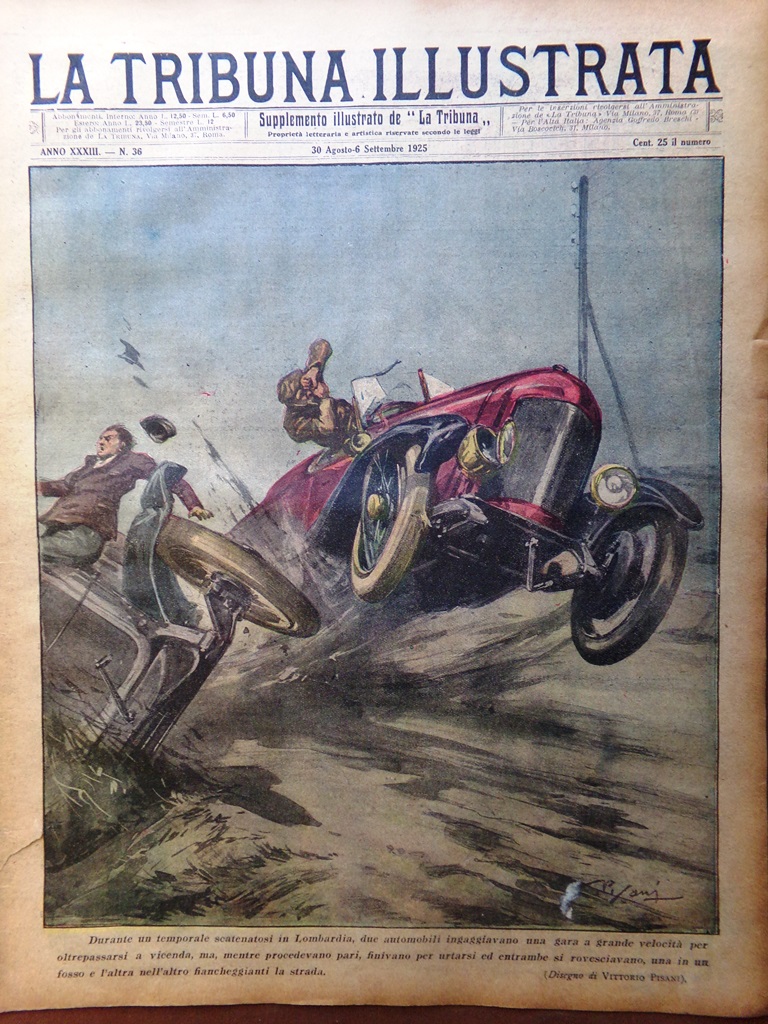 La Tribuna Illustrata 30 Agosto 1925 Fantasmi Marconi Nordio Regina …