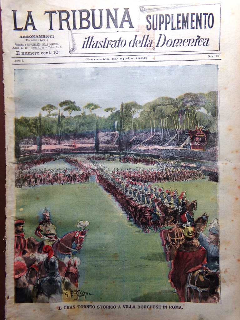 La Tribuna Illustrata 30 Aprile 1893 Torneo Villa Borghese Sovrani …