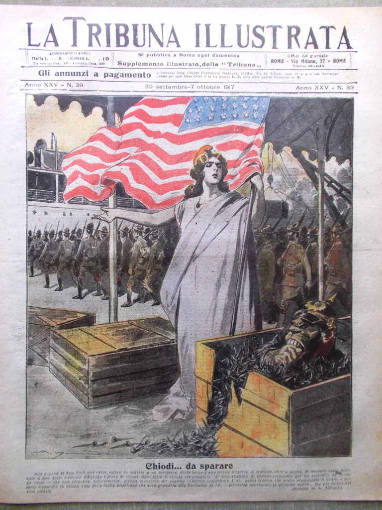 La Tribuna Illustrata 30 Settembre 1917 WW1 Edison Hermada Stati …