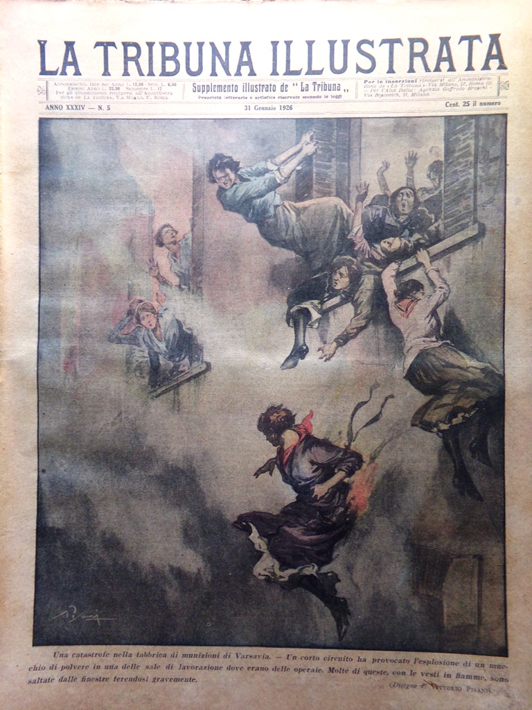 La Tribuna Illustrata 31 Gennaio 1926 Giusti Montecatini Varsavia Golgi …