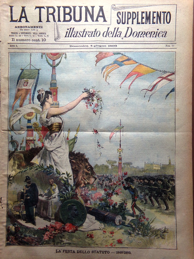 La Tribuna Illustrata 4 Giugno 1893 Festa dello Statuto Parlamento …