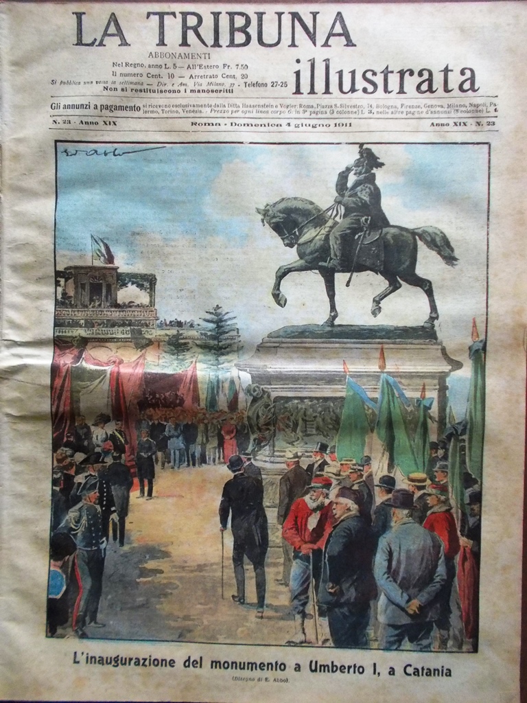 La Tribuna Illustrata 4 Giugno 1911 Catania Umberto I Giro …