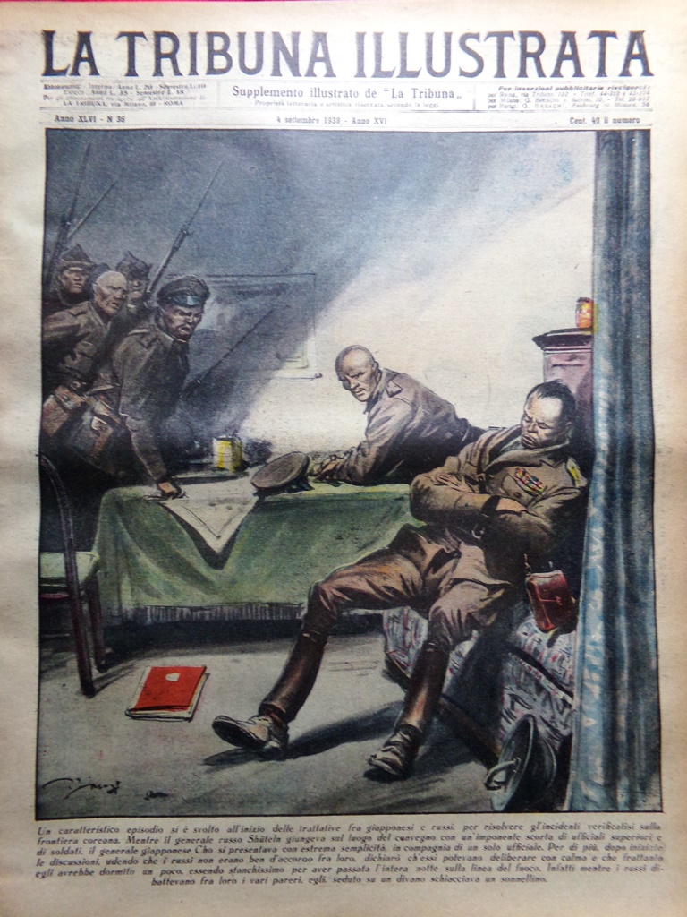 La Tribuna Illustrata 4 Settembre 1938 Sumo Barbarossa Cinecittà Calciatori …