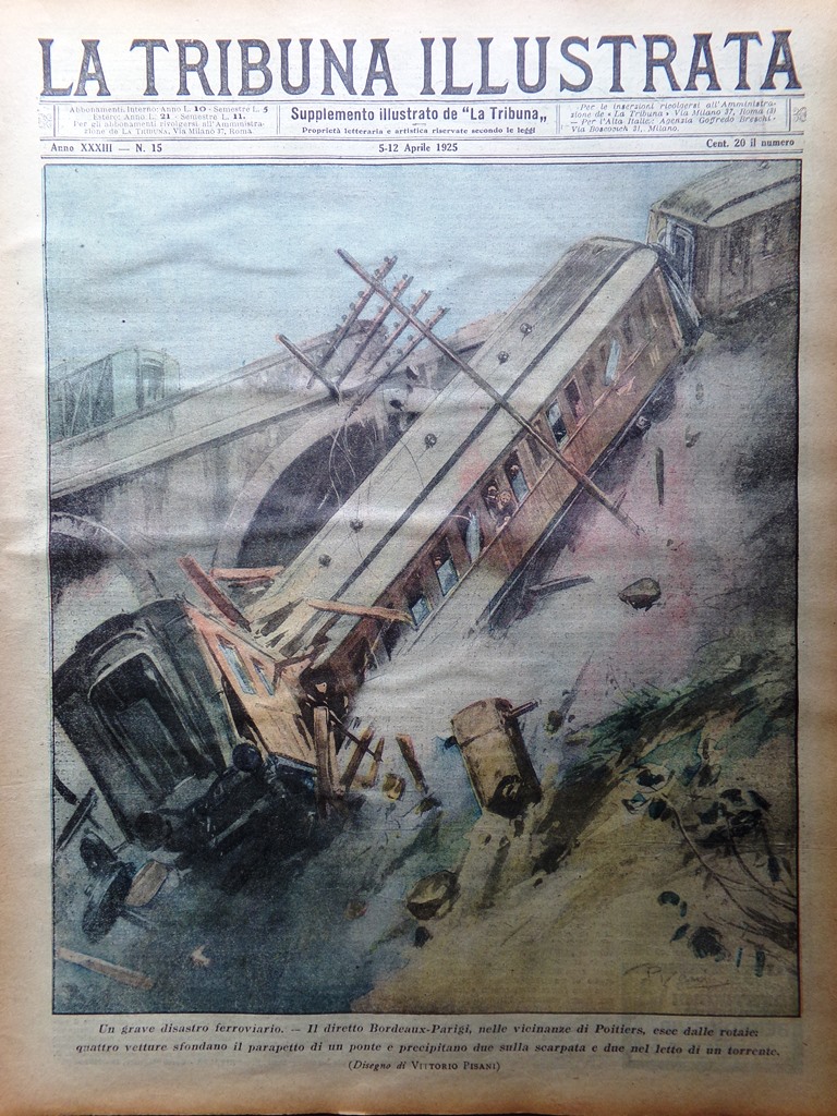 La Tribuna Illustrata 5 Aprile 1925 Fabris Braglia Girardengo Vesuvio …