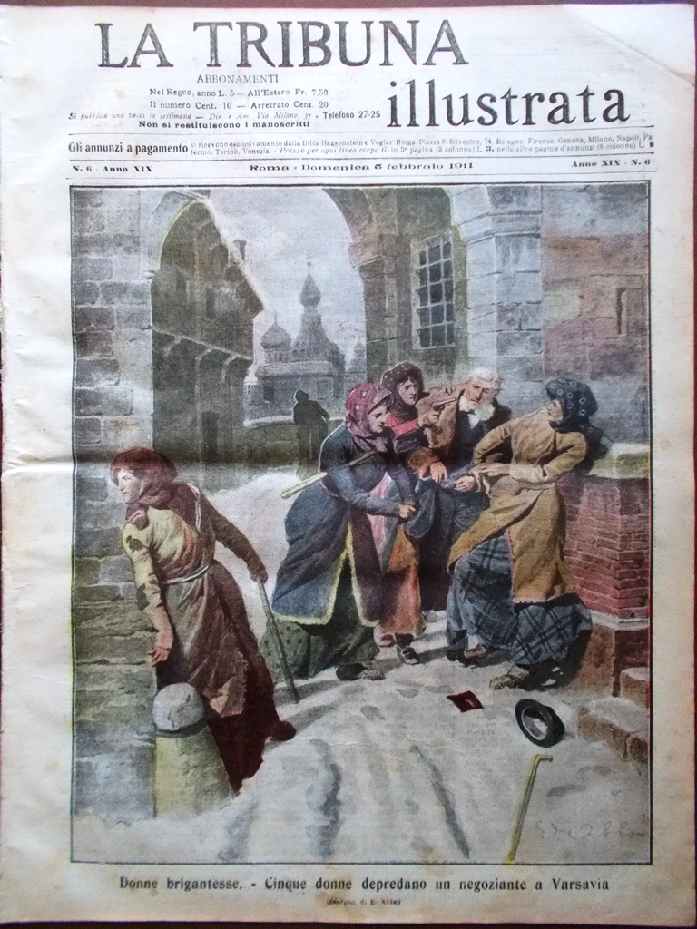 La Tribuna Illustrata 5 Febbraio 1911 Telefonografo Protezione Animali Calisse