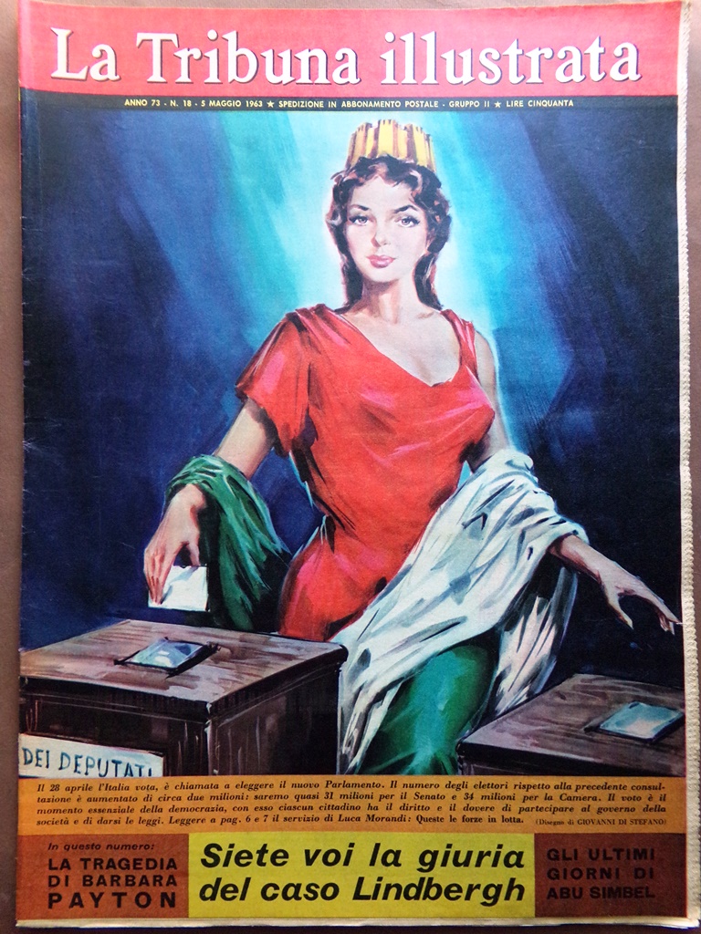La Tribuna Illustrata 5 Maggio 1963 Abu Simbel Lindbergh Ray …