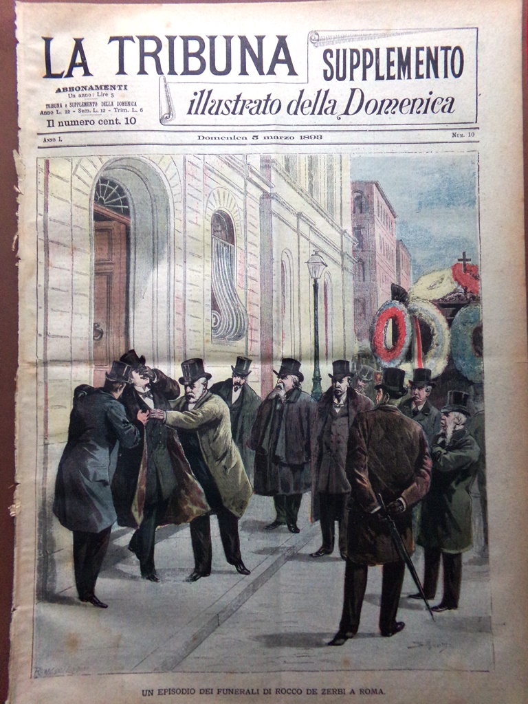 La Tribuna Illustrata 5 Marzo 1893 Funerali De Zerbi Mamiani …