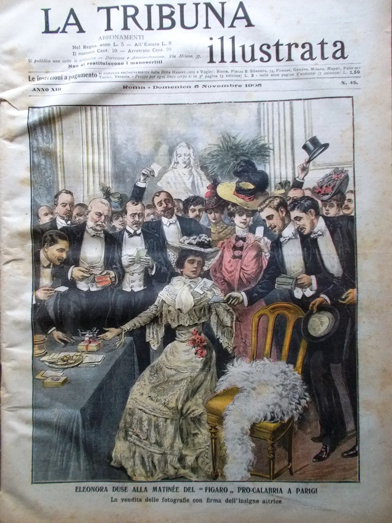 La Tribuna Illustrata 5 Novembre 1905 Eleonora Duse Troni Campania …