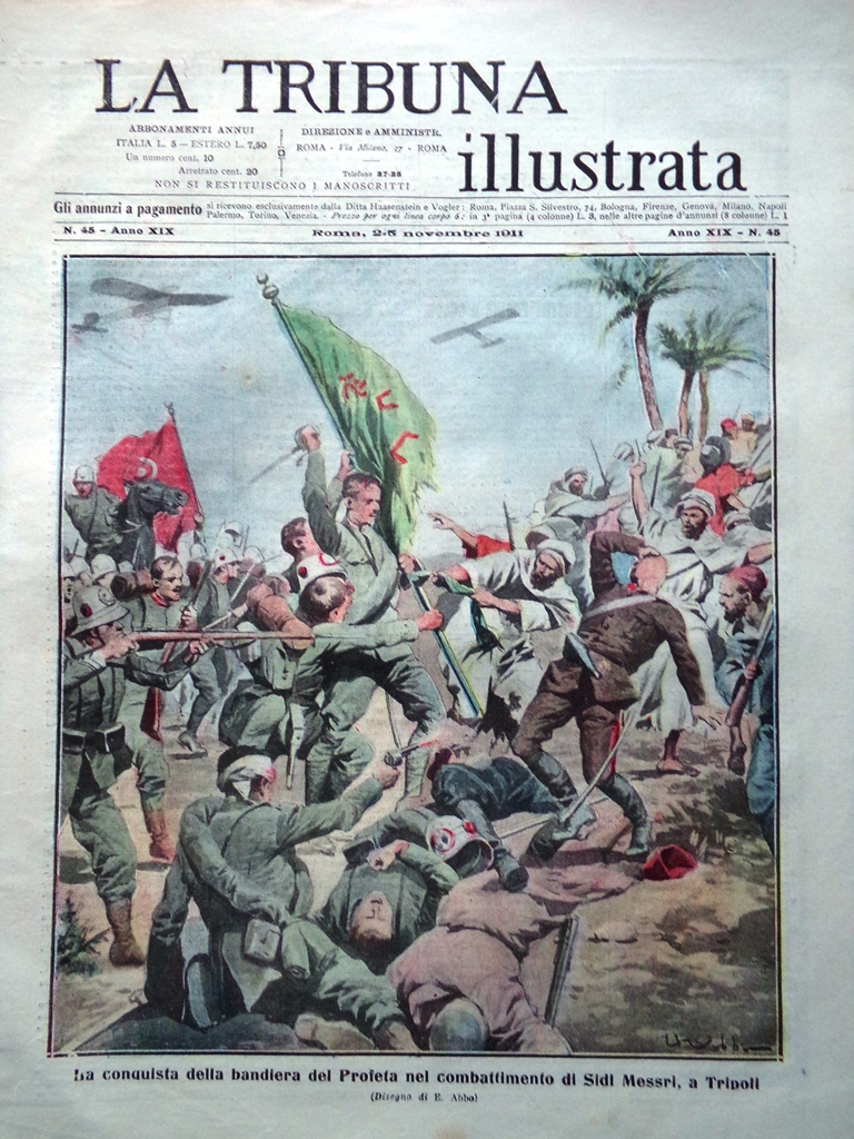 La Tribuna Illustrata 5 Novembre 1911 Bandiera Profeta Tripoli Ameglio …