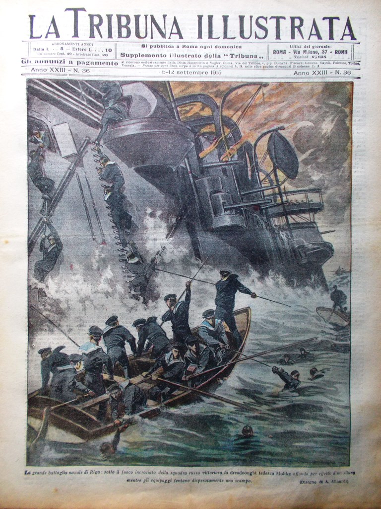 La Tribuna Illustrata 5 Settembre 1915 WW1 Battaglia Riga Paterno …