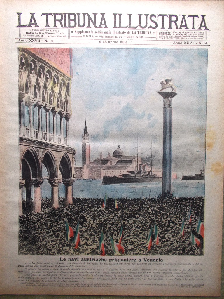 La Tribuna Illustrata 6 Aprile 1919 Natale Palli Tunnel Manica …