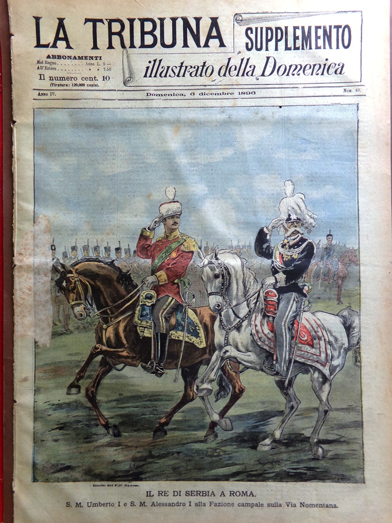 La Tribuna Illustrata 6 Dicembre 1896 Karl Drais Stazione Vicenza …