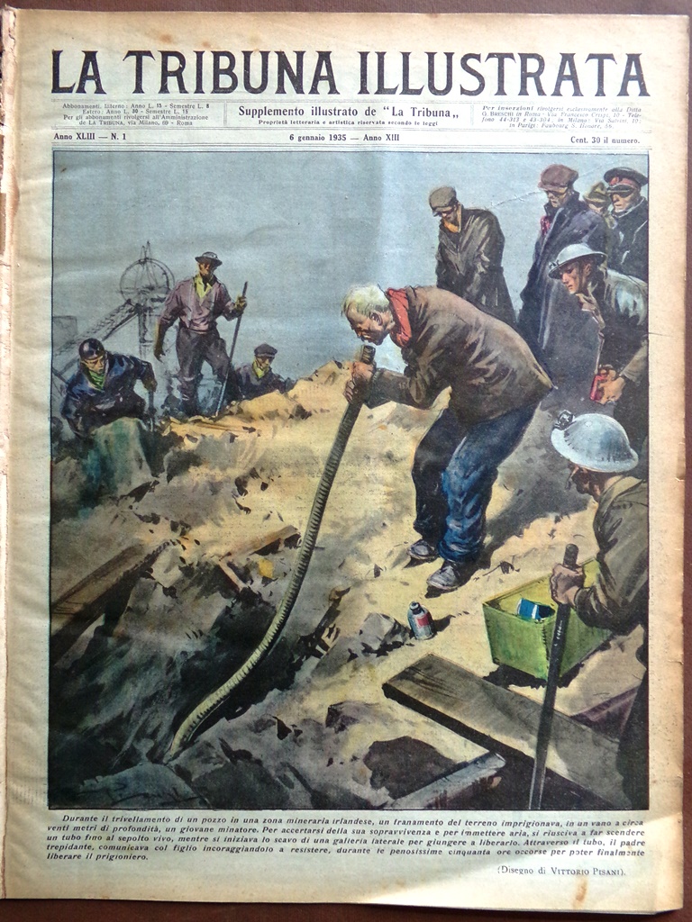 La Tribuna Illustrata 6 Gennaio 1935 Calafati Bellanger Forestale Castello …