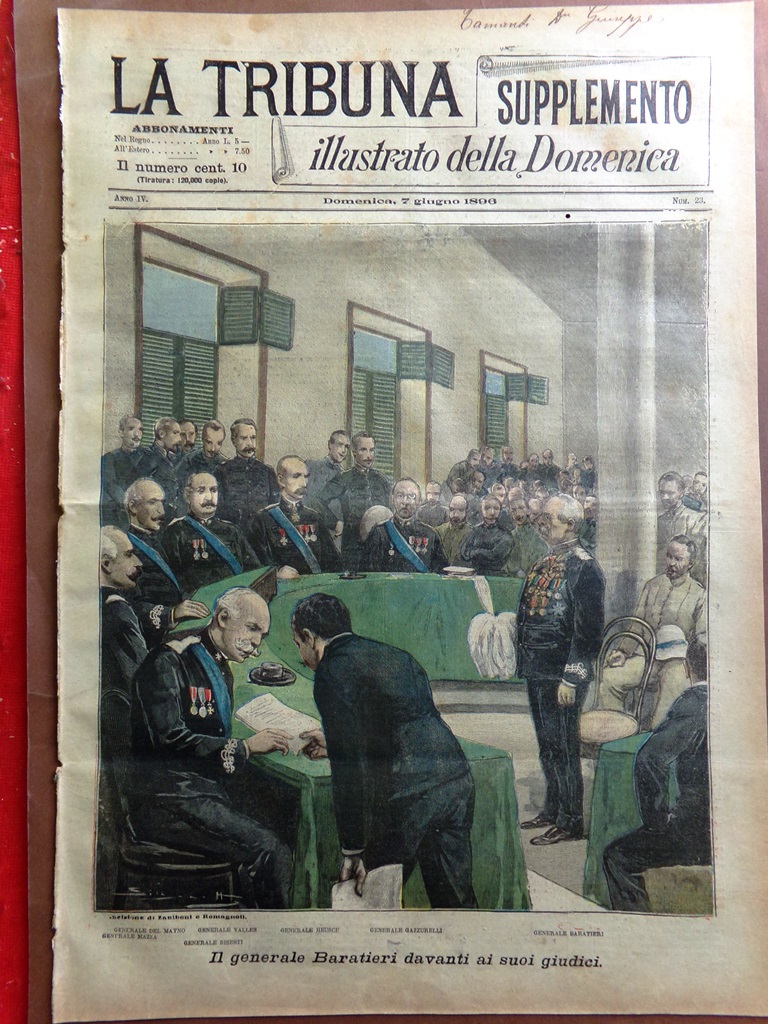 La Tribuna Illustrata 7 Giugno 1896 Processo Baratieri Emigranti Ciclismo …