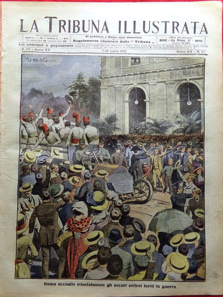 La Tribuna Illustrata 7 Luglio 1912 Isola Rodi Lotta Rousseau …