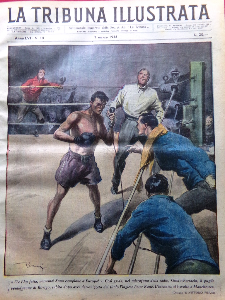 La Tribuna Illustrata 7 Marzo 1948 Ferracin Campione Mazzola Trogloditi …