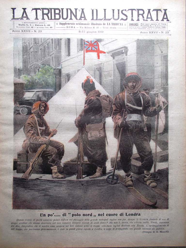 La Tribuna Illustrata 8 Giugno 1919 Russia Roma Dirigibile Football …