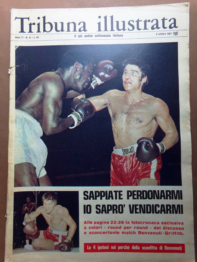 La Tribuna Illustrata 8 Ottobre 1967 Boxe Benvenuti Griffith Sacco …