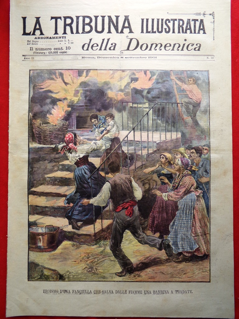 La Tribuna Illustrata 8 Settembre 1901 Tratta Bianchi Racconigi Girolamo …