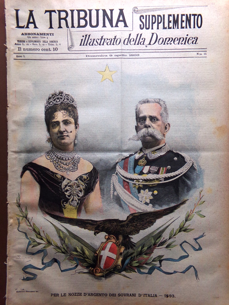 La Tribuna Illustrata 9 Aprile 1893 Nozze d'Argento dei Sovrani …