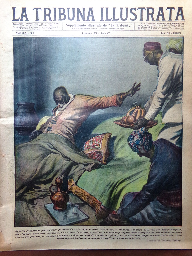 La Tribuna Illustrata 9 Gennaio 1938 Lucrezia Borgia Donna Fachiro …