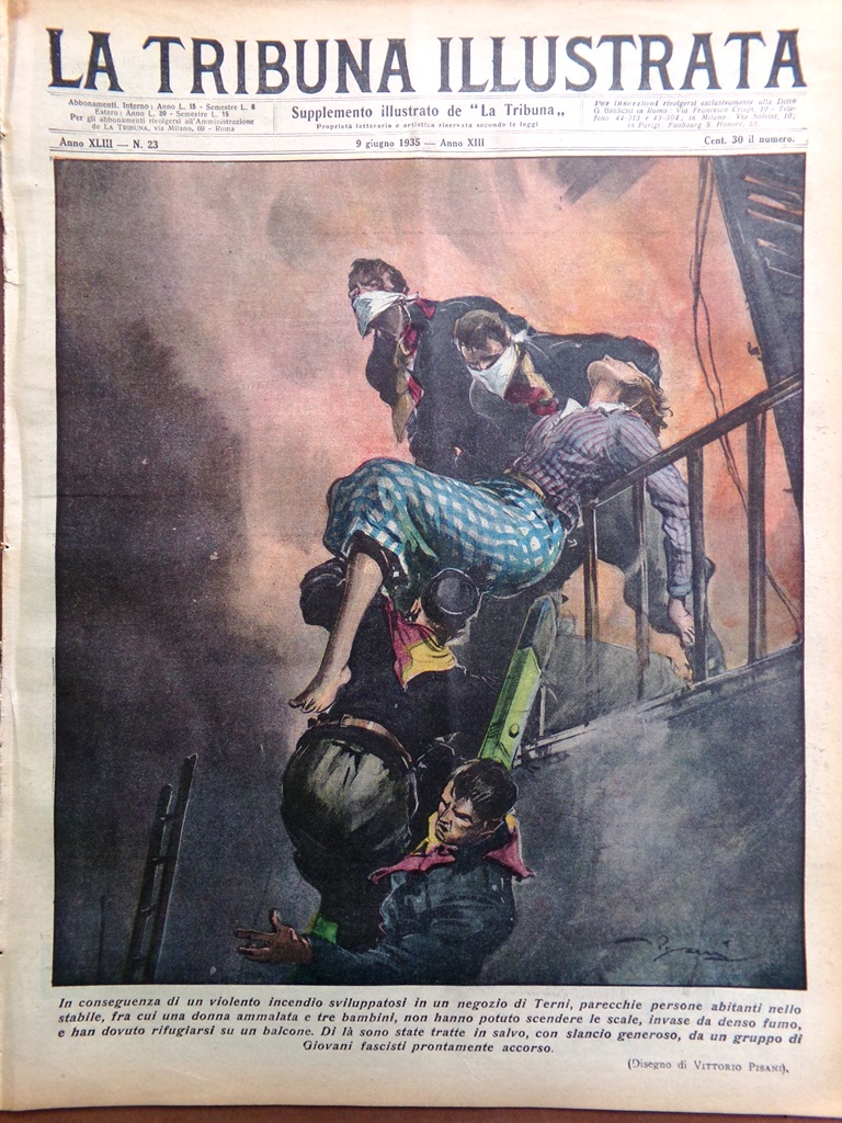 La Tribuna Illustrata 9 Giugno 1935 Giro d'Italia Hatry Acquedotto …