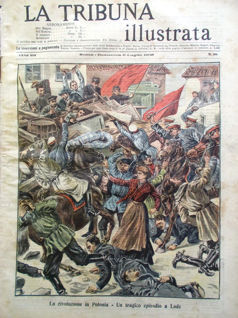 La Tribuna Illustrata 9 Luglio 1905 Rivoluzione Polonia Giovanni Pascoli …