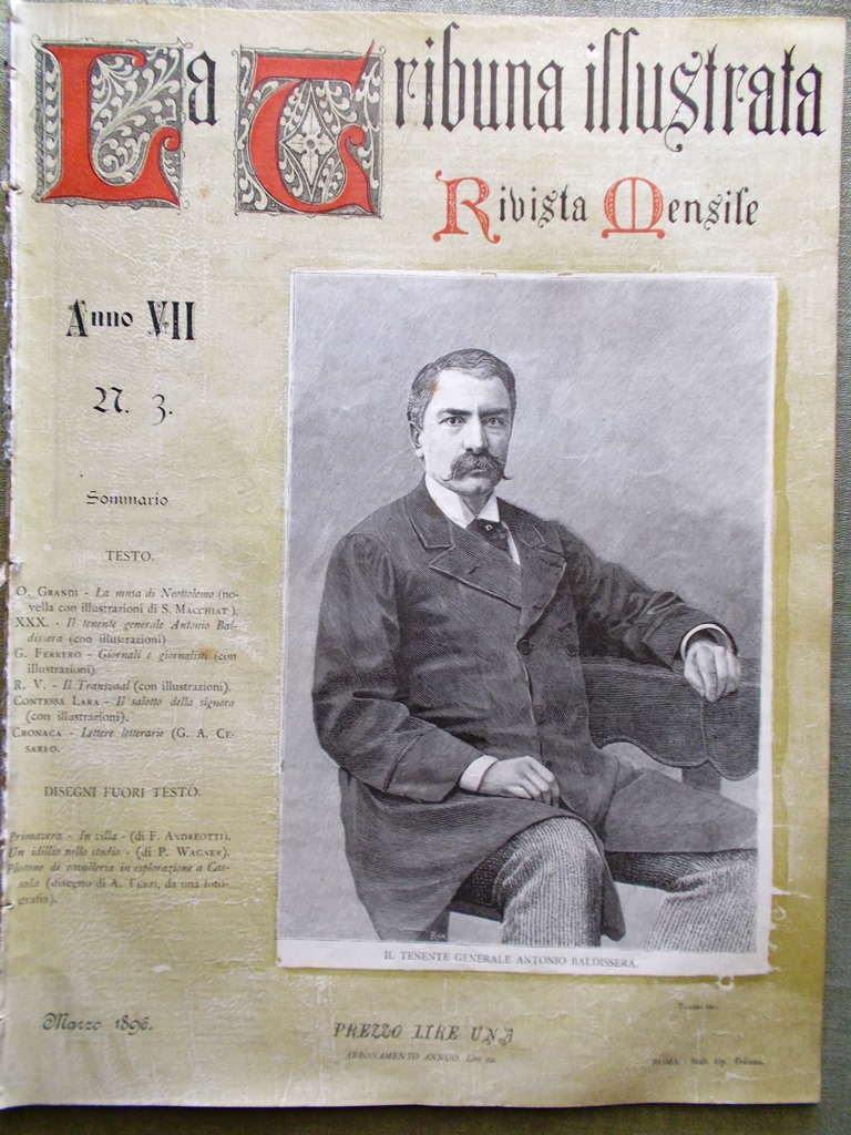 La Tribuna Illustrata Mensile Marzo 1896 Antonio Baldissera Africa Stead …