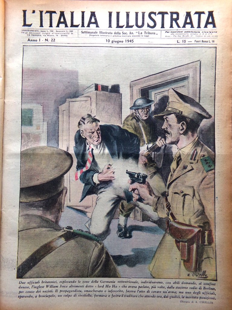 La Tribuna Italia Illustrata 10 Giugno 1945 WW2 Lord Haw-Haw …