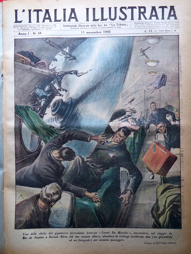 La Tribuna Italia Illustrata 11 Novembre 1945 Gallup Donne Cinema …