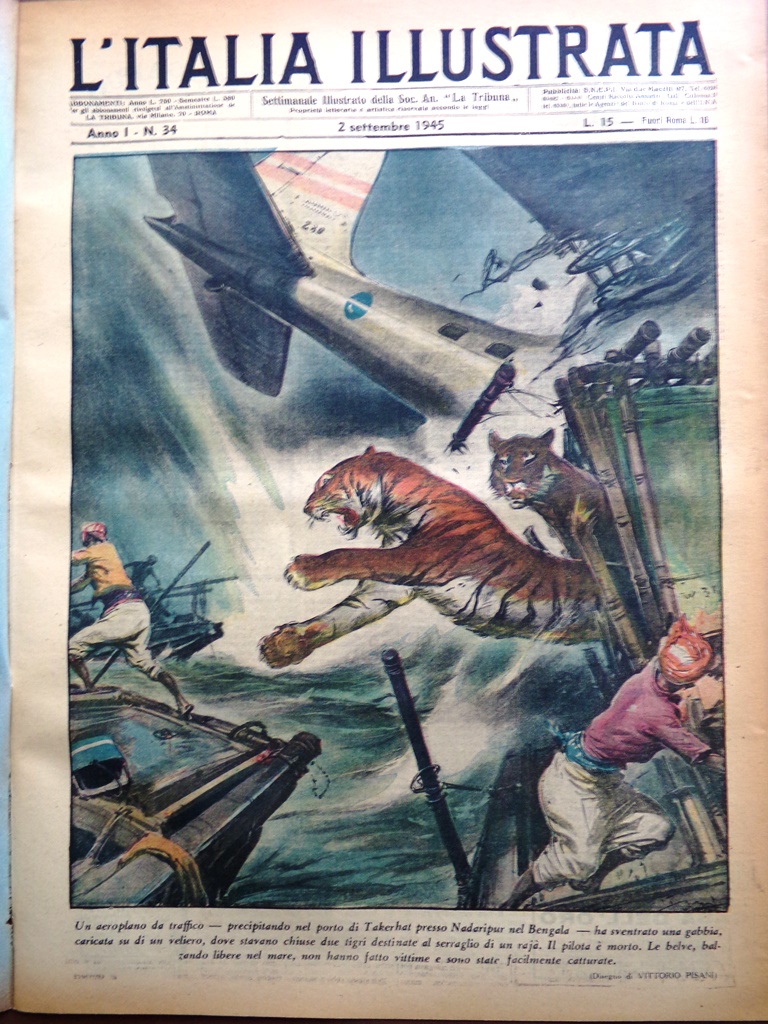 La Tribuna Italia Illustrata 2 Settembre 1945 WW2 Bartali Coppi …