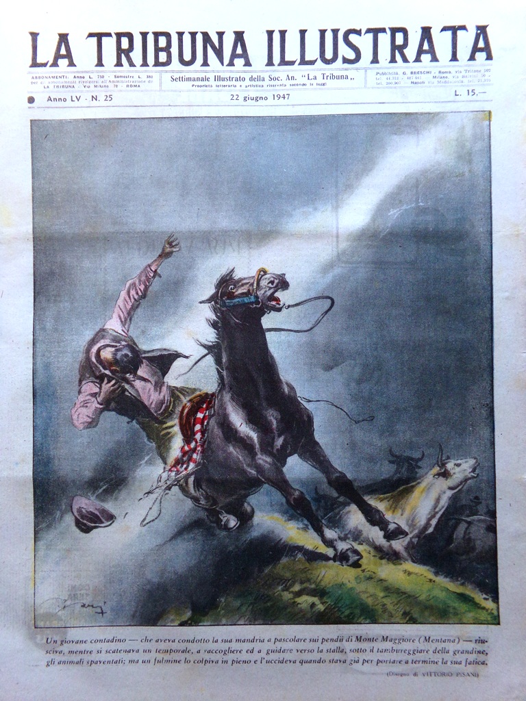 La Tribuna Italia Illustrata 22 Giugno 1947 Mille Miglia Rivolta …